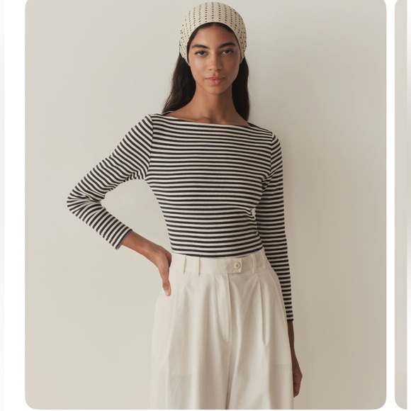 Doen Tops - Doen PAULETTE TEE -- NAVY NANTUCKET STRIPE